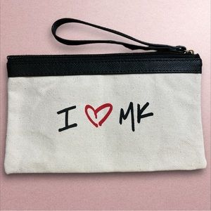 Michael Kors Printed I love MK Cosmetic Pouch Canvas Wristlet